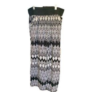 Joe B Pants Loose Fit Elas Waist Black/White Chevron Pattern Sz Lrg